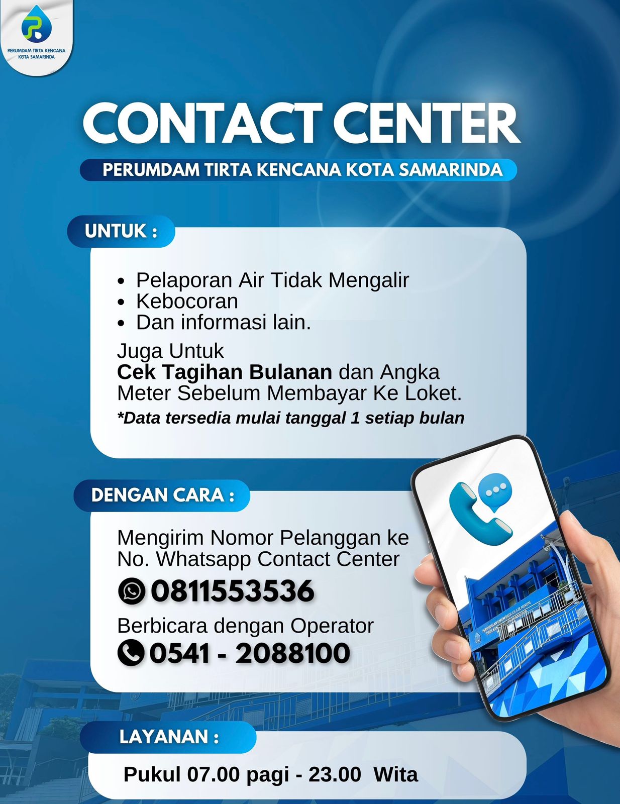 Informasi Pelaporan dan Pengaduan Perumda Tirta Kencana Samarinda