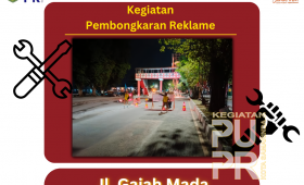Kegiatan Pembongkaran Reklame JPO Pasar Pagi